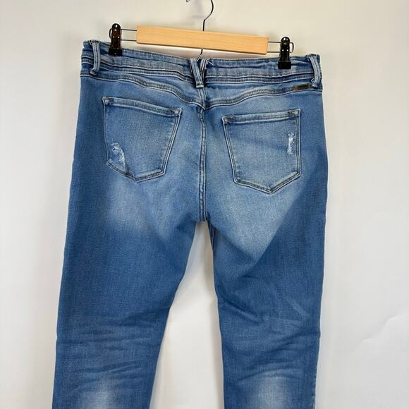 KanCan Estilo Medium Rise Distressed Knee Butterfly Button Jeans Womens 15/31 - Picture 10 of 16